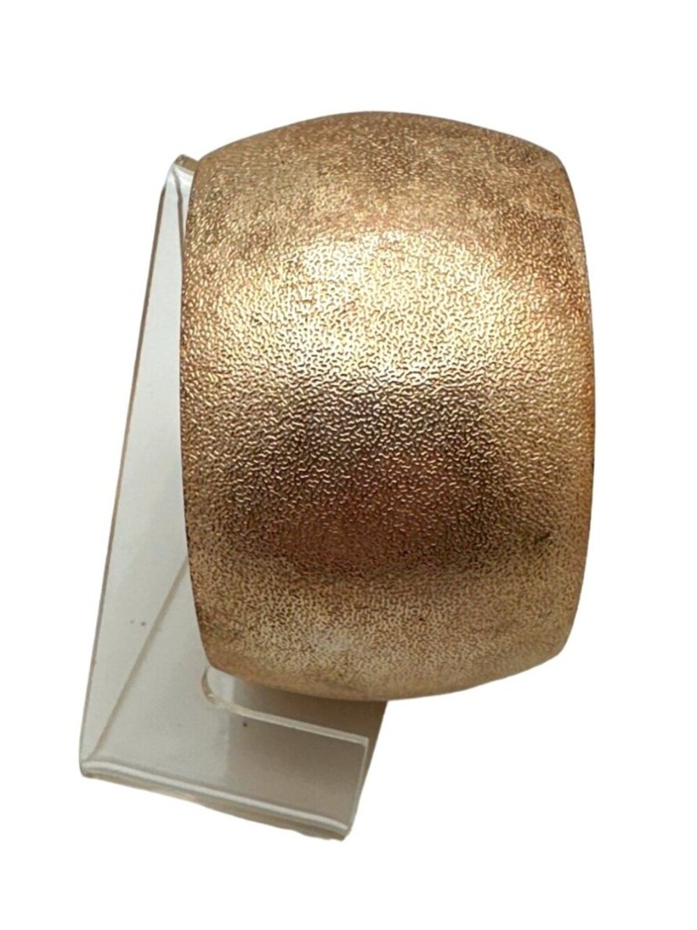 Vintage Statement Wide Bangle Bracelet Gold Metallic Textured Shimmer Retro